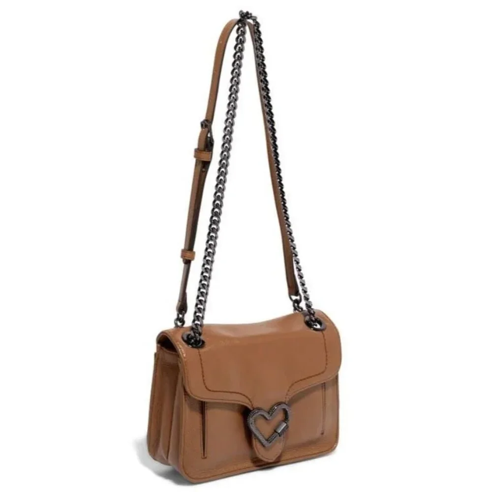Aimee Kestenberg Lovers Lane Heart Convertible Leather Shoulder Crossbody Bag - Picture 1 of 16